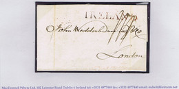 Ireland Dublin 1809 Letter 101 Gt Britain St To London With Clear 57mm IRELAND In Red On Face, Bs Dublin "Mermaid" 5 JY - Voorfilatelie