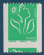 Marianne Lamouche N°3742**  TVP Vert Roulette Variété De Piquage Décalé TTB Signé Calves - Unused Stamps