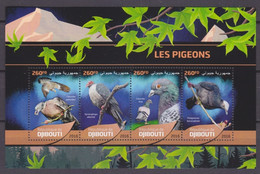 2016 Djibouti 1259-1262KL Birds - Doves 10,00 € - Colibris