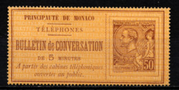 MONACO 1886 / TELEPHONE -  Y.T. N° 1  -  NEUF* - Teléfono