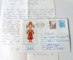 №55 Traveled Envelope 'Ethnic Costumes' And Letter Cyrillic Manuscript Bulgaria 1980 - Local Mail, Stamp - Storia Postale