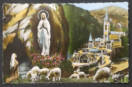 Postal Postcard Virgen De Lourdes Basílica De La Aparición – Usada – Año 1962 - Luoghi Santi