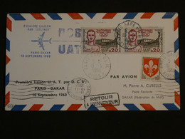 BJ8 FRANCE  BELLE  LETTRE 1960 1ER VOL PARIS DAKAR +++AFFRANCH. INTERESSANT+ - 1960-.... Briefe & Dokumente