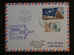 BJ8 FRANCE  BELLE  LETTRE 1963 1ER VOL PARIS STUTTGART  WIEN AUTRICHE  +++AFFRANCH. INTERESSANT+ - 1960-.... Brieven & Documenten