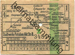 Deutschland - Potsdam - Stadtwerke Potsdam - Abt. Verkehrsbetriebe - Fahrschein 15Rpf. 1-2 Teilstrecken - Rückseitig Wer - Europe