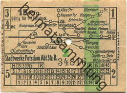 Deutschland - Potsdam - Stadtwerke Potsdam - Abt. Verkehrsbetriebe - Fahrschein 15Rpf. 1-2 Teilstrecken - Rückseitig Wer - Europa