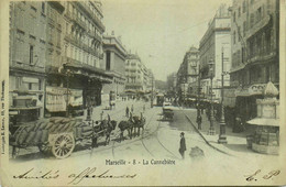 Marseille * La Cannebière * Canebière * Tram Tramway Attelage * Kiosque à Journaux - Canebière, Centre Ville