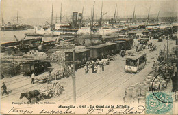 Marseille * Le Quai De La Joliette * Tram Tramway * Ligne Chemin De Fer Wagons - Joliette, Port Area