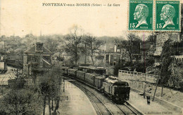 Fontenay Aux Roses * Vue Sur La Gare * Passage Du Train * Ligne Chemin De Fer - Fontenay Aux Roses