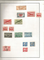 Feuille , AIR MAIL, UNITED STATES , ETATS UNIS, LOT DE 36 TIMBRES Sur Charnière, 2 Scans,  Frais Fr. 3.35 E - Fogli Completi