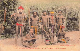 CPA NOUVELLE CALEDONIE - Tribu Canaque - Cliche Caporn - Fusils - Etuis Péniens - Colorisé - Nouvelle-Calédonie