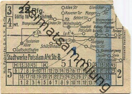 Deutschland - Potsdam - Stadtwerke Potsdam - Abt. Verkehrsbetriebe - Fahrschein 25Rpf. 5-6 Teilstrecken - Rückseitig Wer - Europa