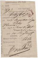 Italia - Italie - Genova - Gènes - Amministrazione Delle Poste - Reçu Postal - 20 Juillet 1852 ? - Sin Clasificación