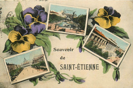 St étienne * Souvenir De La Commune * Cpa 3 Vues - Saint Etienne
