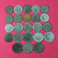 Third Reich Coins Lot Of 23 Coins 1 5 10 Pfennig 1937-1944 Germany 03747 - Collections