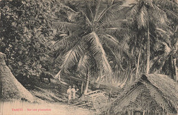CPA TAHITI - Sur Une Plantation - Animé - Charette - RARE - Tahiti