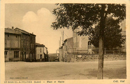 St Marcel De Félines * La Place Et La Mairie Du Village * Charcuterie - Other & Unclassified