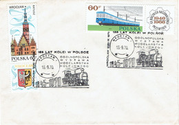 Enveloppe Commémorative POLOGNE - 125 Ans Du Chemin De Fer - WROCLAW 1970 - Franking Machines (EMA)