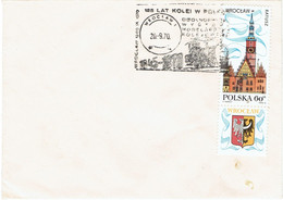 Enveloppe Commémorative - POLOGNE BASSE-SILESIE WROCLAW - 125ème Anniversaire Du Chemin De Fer - 1970 - Macchine Per Obliterare (EMA)