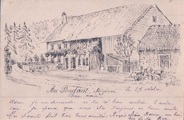 Mézières VD, Ferme Au Pendant, Litho, Dessin De Rieben (28.10.1901) - Jorat-Mézières