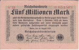 BILLETE DE ALEMANIA DE FUNF MILLIONEN MARK DEL AÑO 1923 CALIDAD EBC (XF) (BANKNOTE) - 5 Miljoen Mark