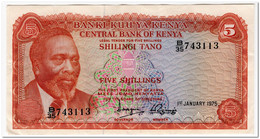 KENYA,5 SHILLINGS,1975,P.11B,VF - Kenya