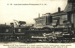 CARTE D'AUTREFOIS TRANSPORTS ET COMMUNICATIONS PARIS-ILE DE FRANCE LOCOMOTIVES N° 31 A 90 - Ile-de-France