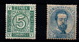España Nº 117, 119. Año 1872 - Nuevos