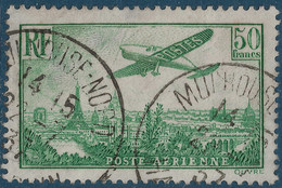 FRANCE Poste Aérienne N°14a 50 FR Vert Oblitéré Tres Frais Signé Calves - 1927-1959 Matasellados