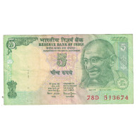 Billet, Inde, 5 Rupees, 2009, KM:88Ac, TTB - India