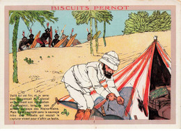 CHROMOS - S01943 - Biscuits Pernot - Indigènes - Tribu - Boite - Héros -  Tente - Environ 12x9 Cm - En L'état - Pli - L1 - Pernot