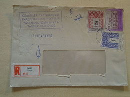 D192120   Hungary Registered  Cover  1990's BÁNK - Cartas & Documentos