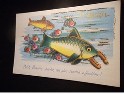 1ER AVRIL - S00102 - Poissons - Fleurs - Fer à Cheval - Paillettes - L1 - 1er Avril - Poisson D'avril