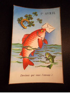 1ER AVRIL - S00056 - Paillettes - Poissons - Fer à Cheval - Trèfles à 4 Et 3 Feuilles - Enveloppes - 1er Avril - Poisson D'avril