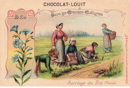 CHROMOS - S00928 - Chocolat Louis - Culture - Sarclage Du Lin - France - Panier - Agriculture - 10,5x7cm Env-L1 - Louit