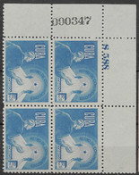 Cuba 1944 Best From Set Mnh ** And Mh * (one Stamp) All Disturbed Or Heated Gum - Plate And Counting Number On Border - Ongebruikt