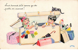 ILLUSTRATEUR - S01963 - Janser - Enfants Cachés Dans Un Coffre à Jouets - Poupée - Sac - Chat Noir - Boites - Chien - L1 - Janser