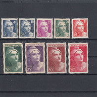 France - Année 1945-47 - Neuf** - N°YT 725/33* - Type Marianne De Gandon - Unused Stamps