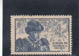France - Année 1945 - Neuf** - N°YT 743** - Louis XI - Unused Stamps