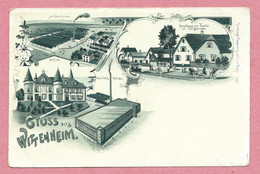 68 - GRUSS Aus WITTENHEIM - Litho Sépia Multivues - Gasthaus Zur Traube - Fabrik KULLMANN - Wittenheim