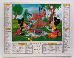 Calendrier La Poste PTT - Disney: Mickey Et Minnie - Les Aristochats 1972 - Big : 1971-80