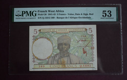 Banknotes  French West Africa 5 Francs 1943 PMG 53 - West African States