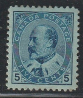 CANADA - N°80 * (1903-09) Edouard VII : 5c Bleu Sur Azuré - Nuovi