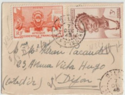 AOF / COTE D'IVOIRE - 1948 - ENVELOPPE PETIT FORMAT CARTE De VISITE De DALOA ! => DIJON - Lettres & Documents