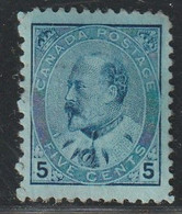 CANADA - N°80 * (1903-09) Edouard VII : 5c Bleu Sur Azuré - Ungebraucht