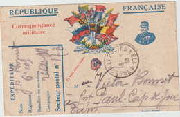 5869 Correspondance Militaire Franchise Militaire 1916 Saint-Paul-Cap-de-Joux WW1 BONNET Sp 173TRESOR ET POSTES - Covers & Documents