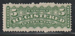 CANADA - Timbres Pour Lettres Chargées : N°2 ** (1875-88) 5c Vert Jaune - Recomendados