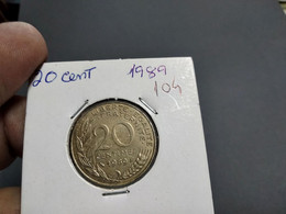 FRANCE 20 CENTIMES 1989 KM# 930 (G#32-104) - 20 Centimes