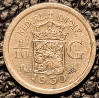 NETHERLANDS EAST INDIES 1/10 GULDEN 1930 (Silver) - Nederlands-Indië