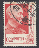 TAIWAN (FORMOSA) 1956 - Yvert 213° - Chiang Kai-shek | - Oblitérés